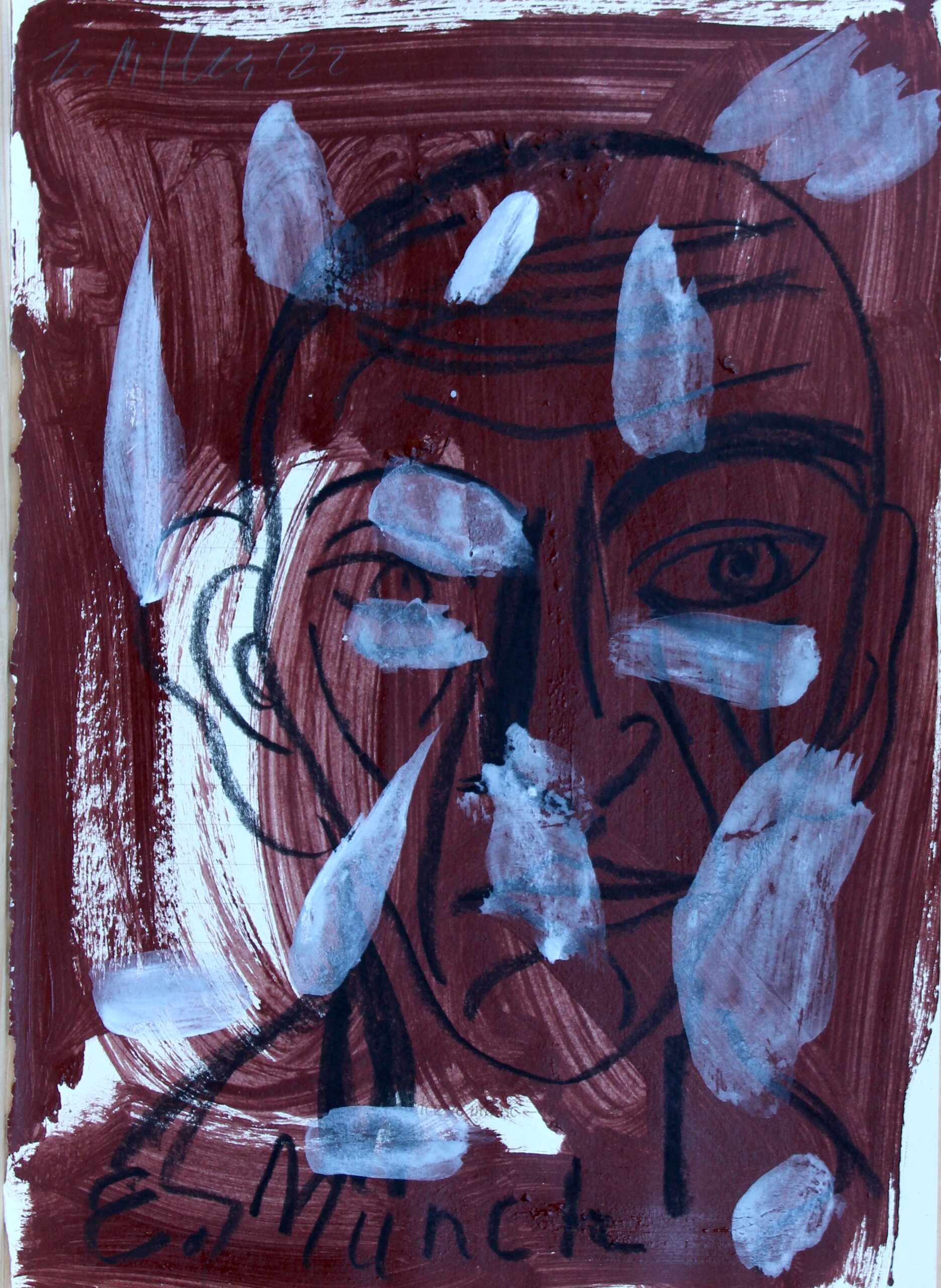 Z. Nitka, E. Munch, 2020, weg iel akryl papier, 33x24 cm