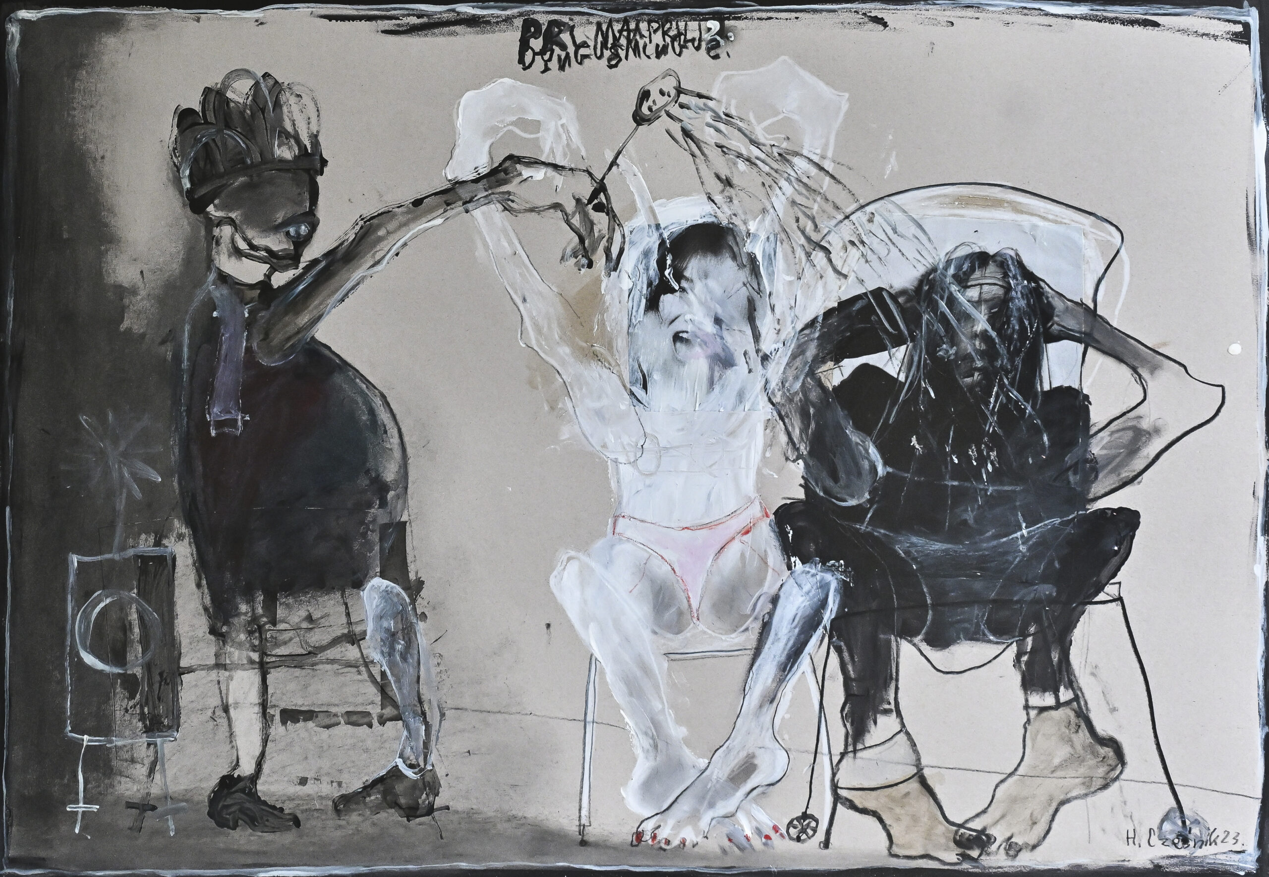 Dyngus śmingus, 2024, papier technika własna, 100x70