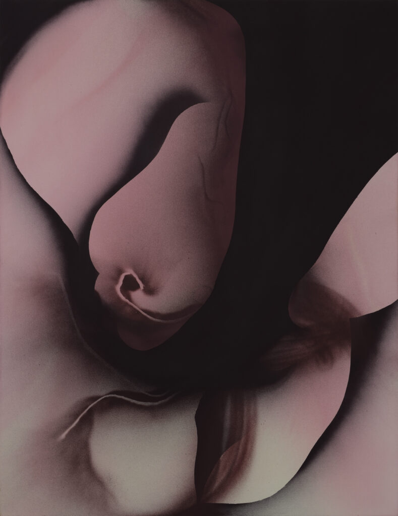 • „Obraz Sebastiana Krzywaka, Bez tytułu 167 – akryl i spray, 130 × 100 cm”