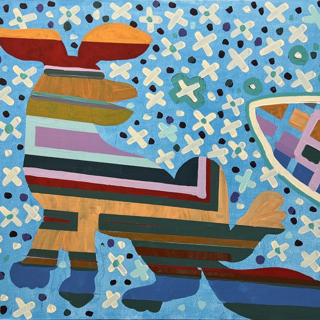 obraz Paskowany ssak chce kopnąć liść bambusa Ryszard Grzyb